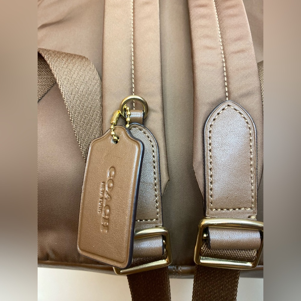Coach Charlie Signature Brown/Tan Backpack Coated Canvas, Leather & Nylon Unisex - Picture 9 of 12
